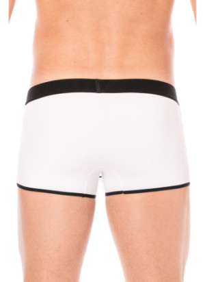 Mini-Pants blanc échancré avec zip - LM2003-68WHT